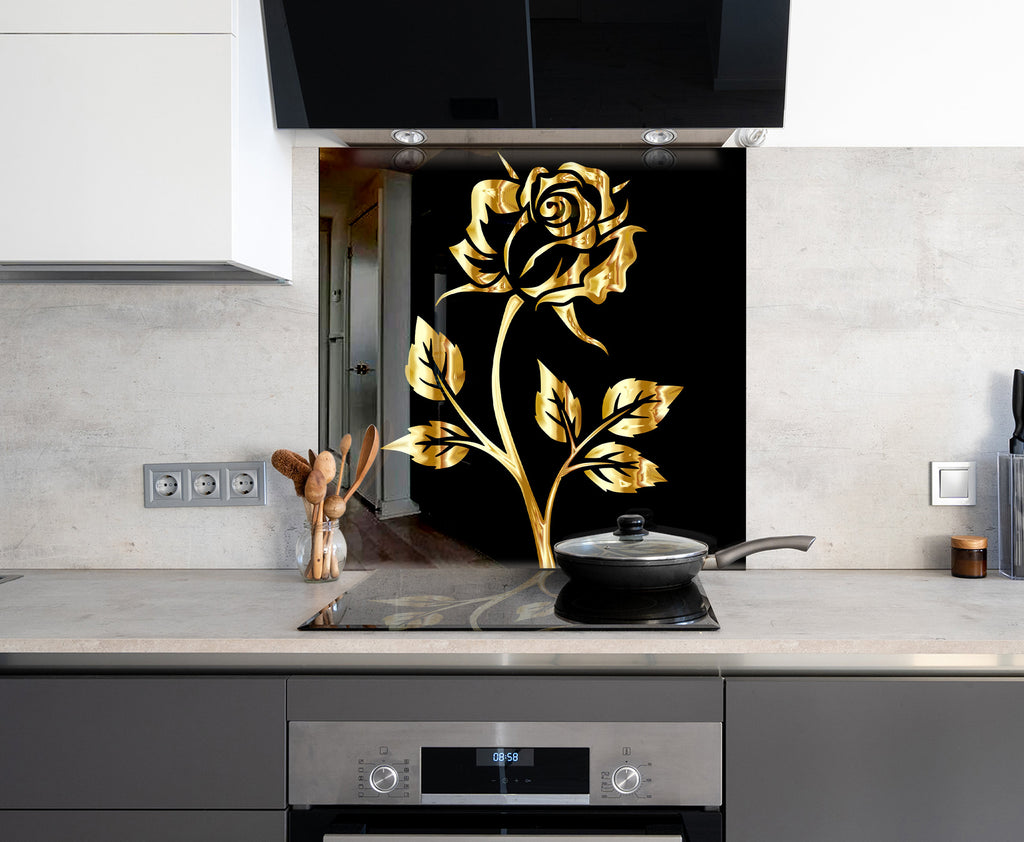 Botanical Floral Tempered Glass Backsplash-BacksplashArtworks