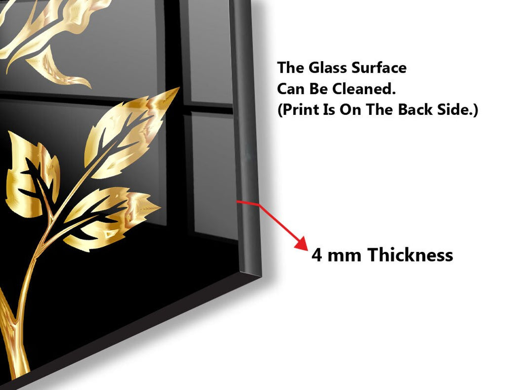 Botanical Floral Tempered Glass Backsplash-BacksplashArtworks