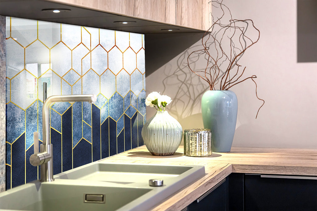 Abstract Tempered Glass Backsplash-BacksplashArtworks