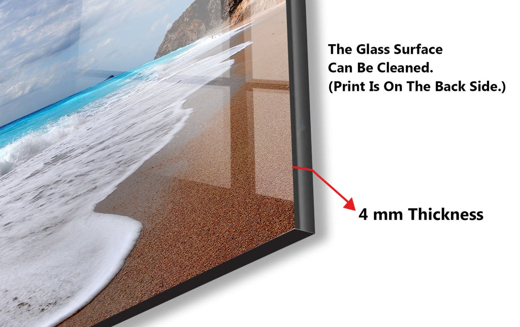 Serene Ocean Beach View Wall Art – Glass Backsplash for Kitchen-BacksplashArtworks