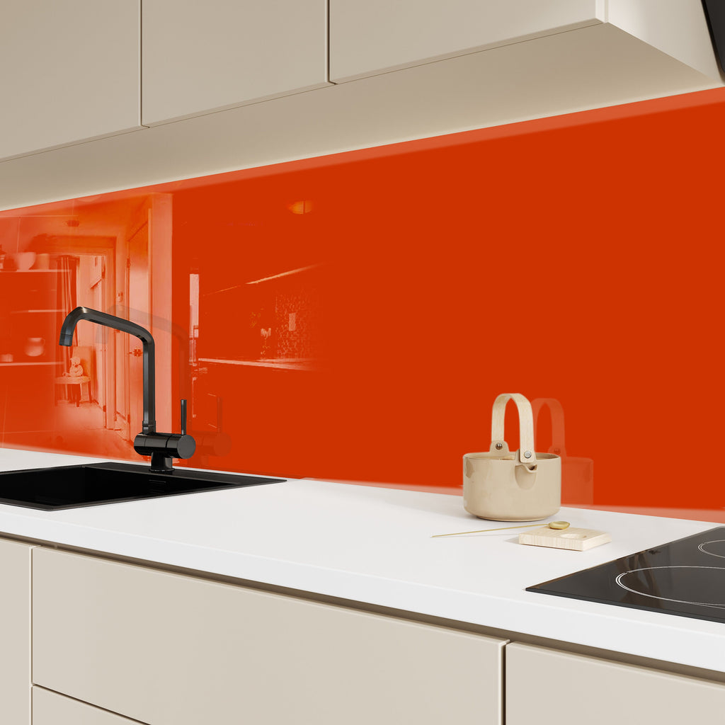 Orange - Glass Kitchen Backsplash-BacksplashArtworks