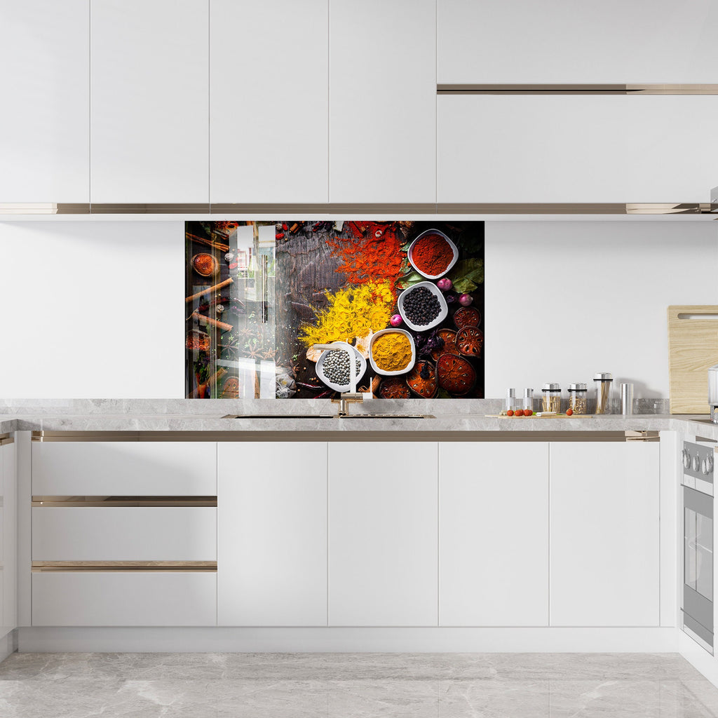 Spice Essence - Glass Kitchen Backsplash-BacksplashArtworks