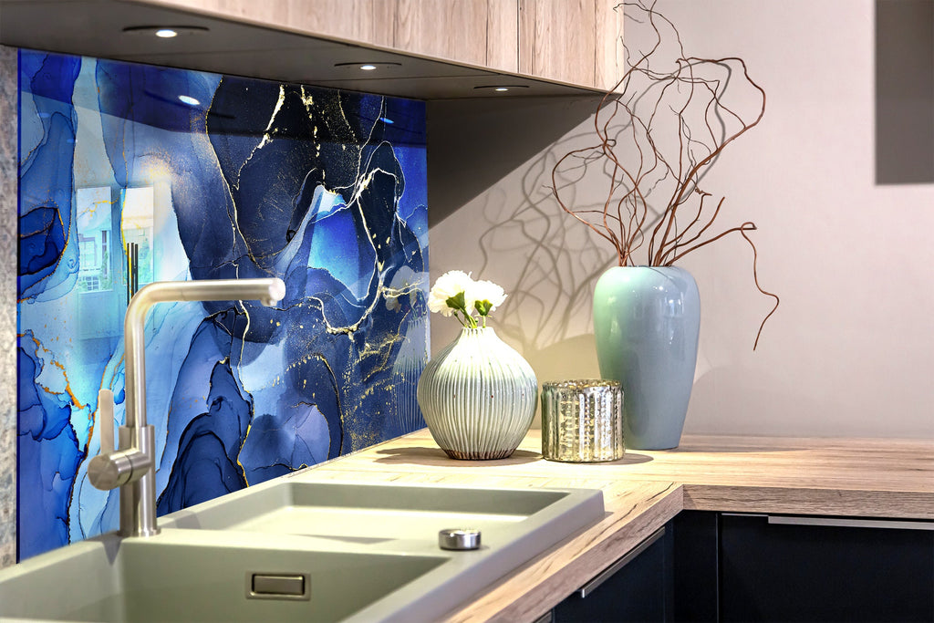 Abstract Tempered Glass Backsplash-BacksplashArtworks