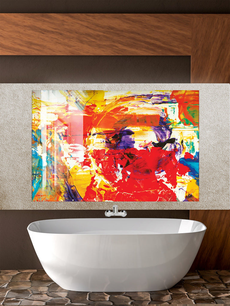 Abstract Tempered Glass Backsplash-BacksplashArtworks