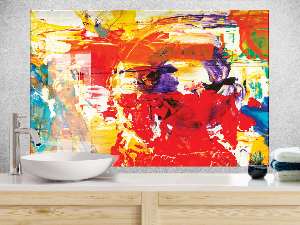 Abstract Tempered Glass Backsplash-BacksplashArtworks