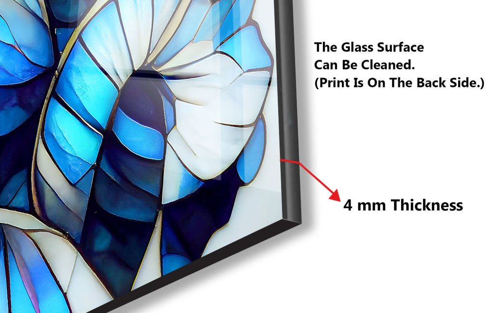 Elegant Ocean Wave Design - Glass Kitchen Backsplash-BacksplashArtworks