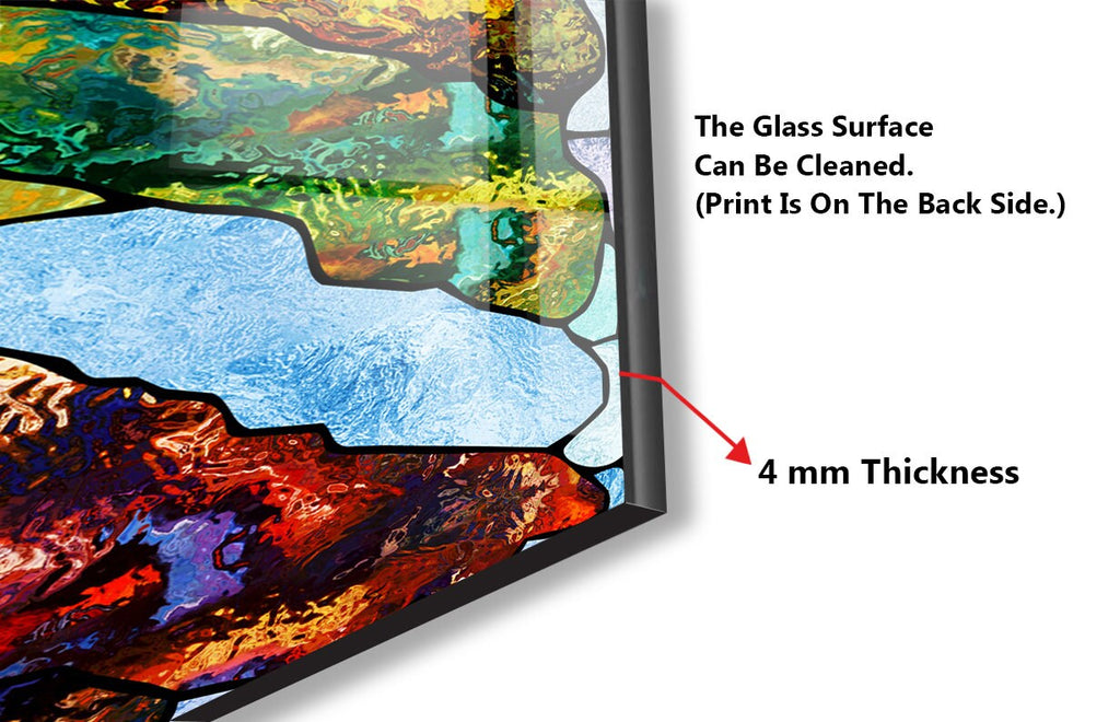 Abstract Tempered Glass Backsplash-BacksplashArtworks