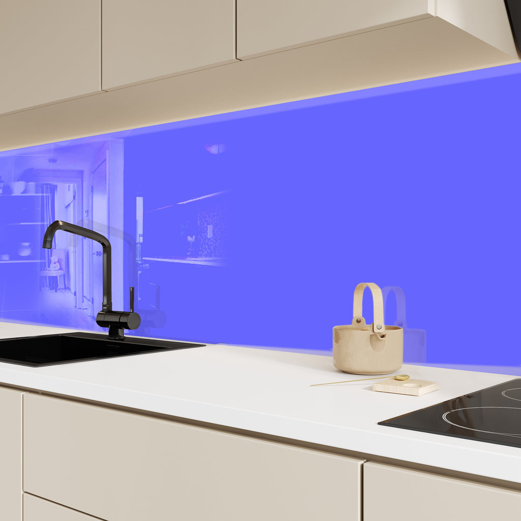 Electric Blue - Tempered Glass Backsplash-BacksplashArtworks