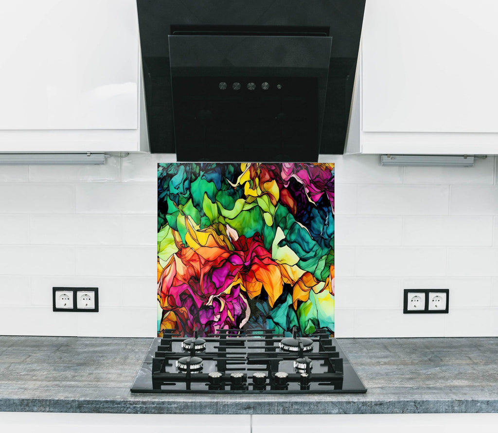 Modern Artistic Design - Glass Kitchen Backsplash-BacksplashArtworks