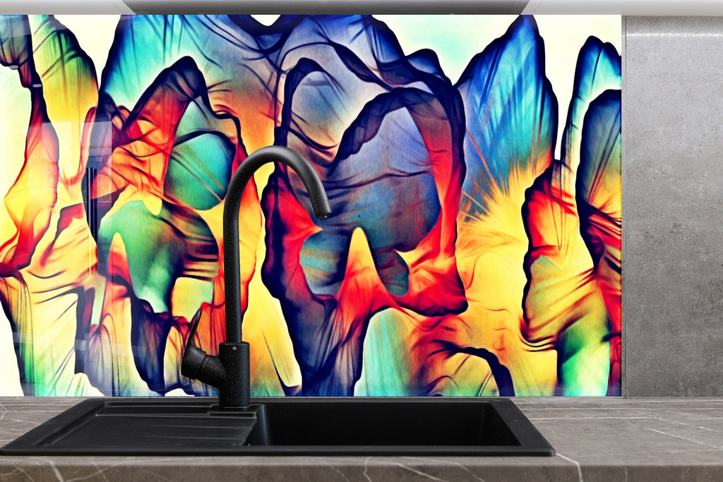 Abstract Skull Art - Glass Kitchen Backsplash-BacksplashArtworks