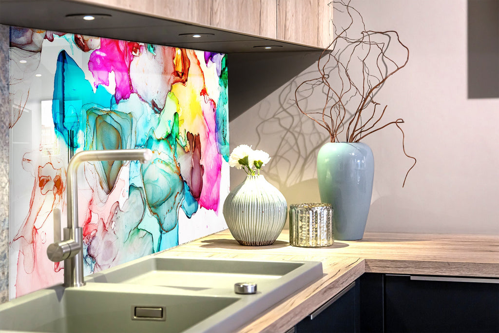 Abstract Tempered Glass Backsplash-BacksplashArtworks