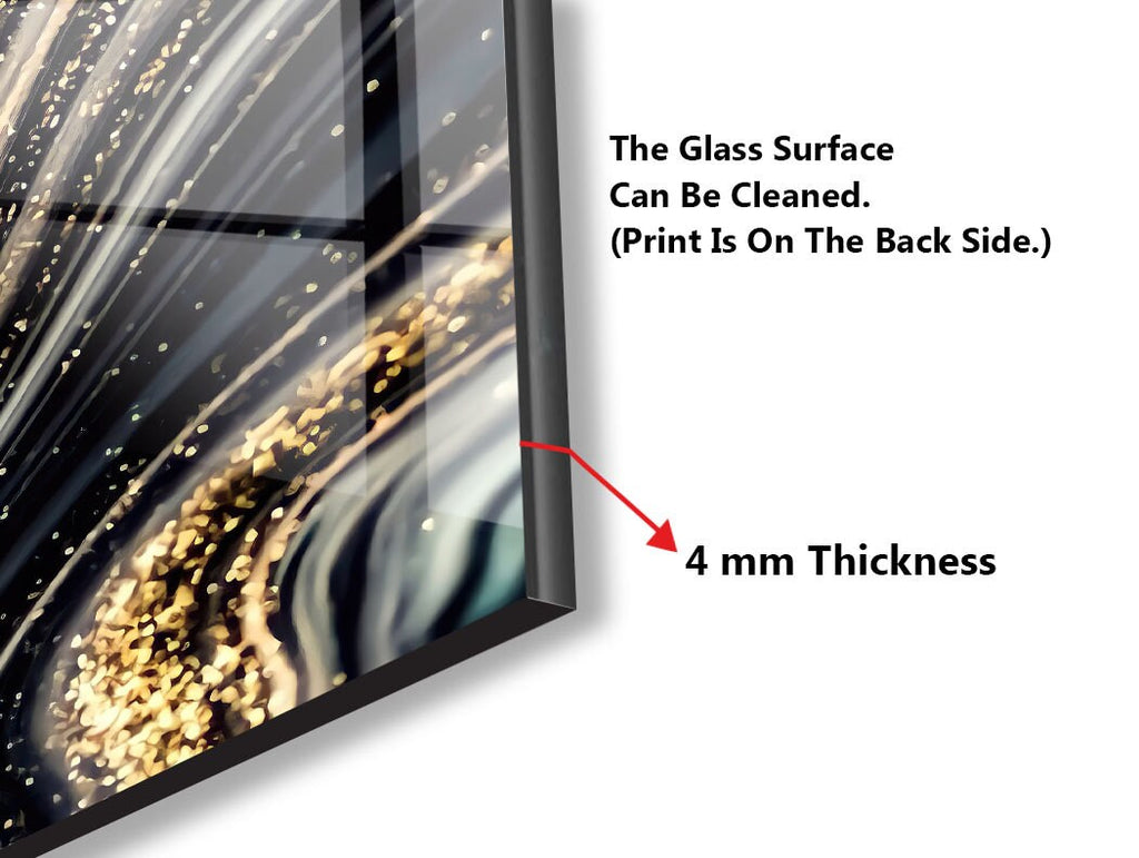 Golden Waves - Glass Kitchen Backsplash-BacksplashArtworks