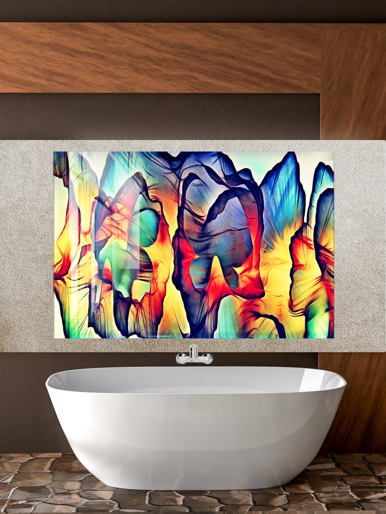Abstract Skull Art - Glass Kitchen Backsplash-BacksplashArtworks