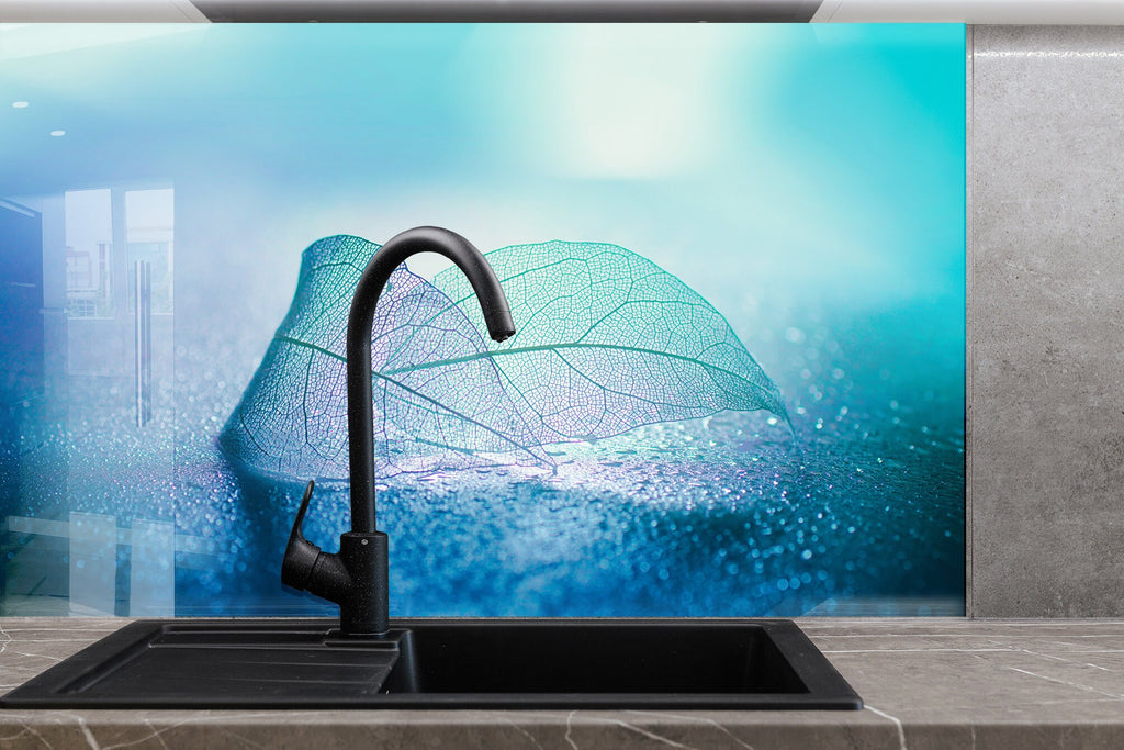 Botanical Floral Tempered Glass Backsplash-BacksplashArtworks