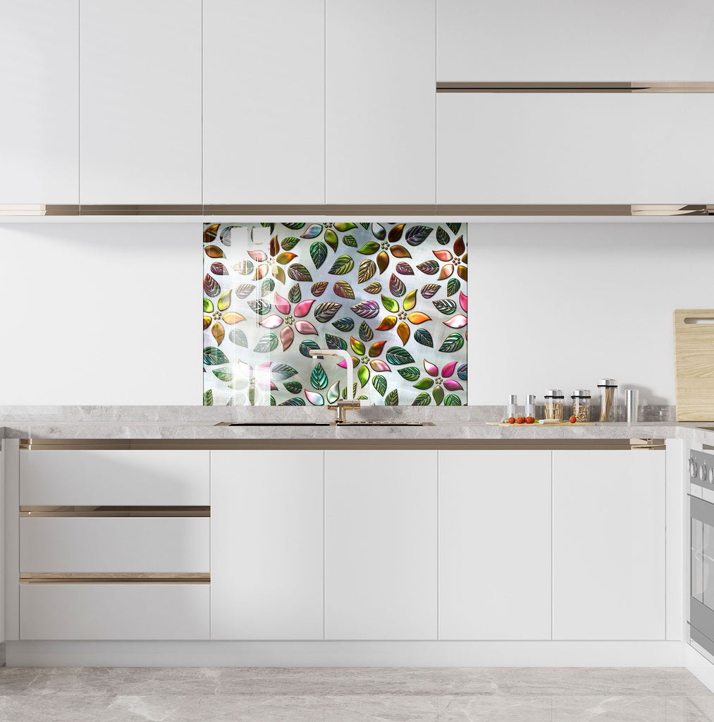 Leafs Tempered Glass Backsplash-BacksplashArtworks