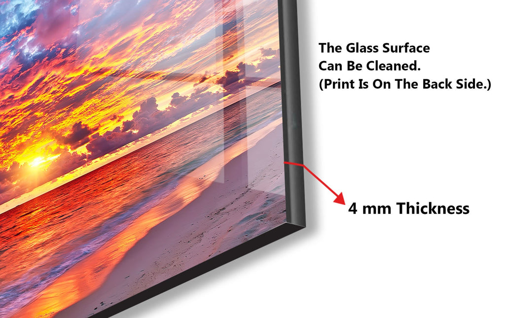 Tropical Sunset Glow – Tempered Glass Kitchen Backsplash-BacksplashArtworks