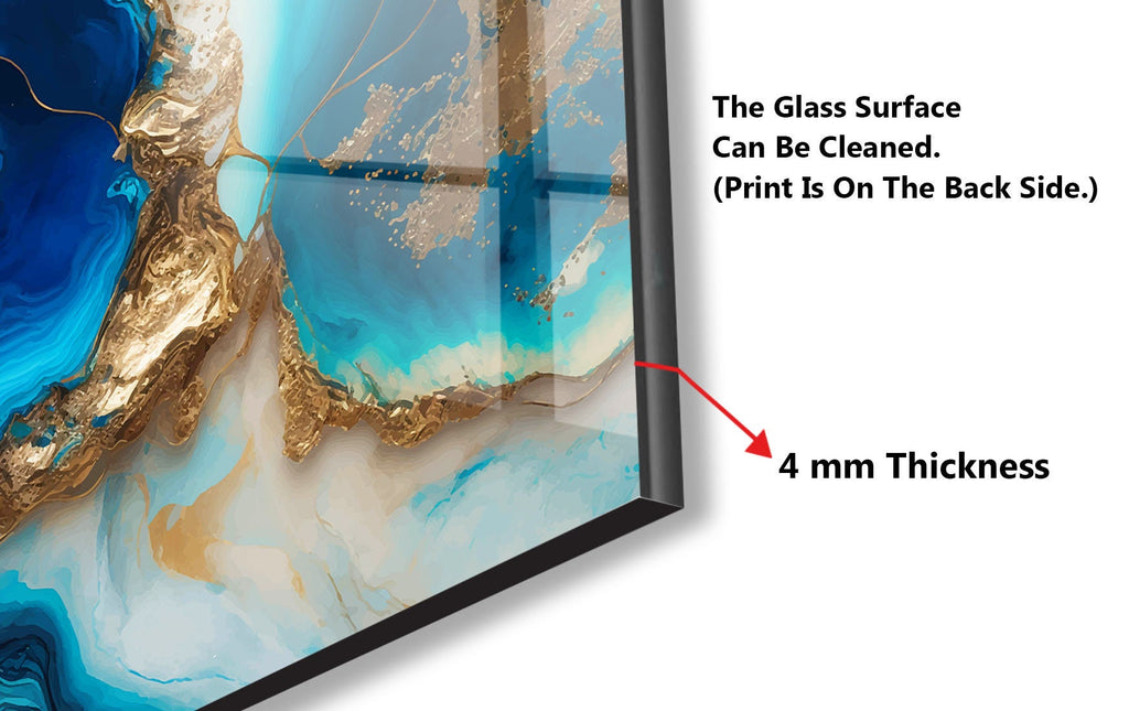 Blue Agate Geode - Glass Kitchen Backsplash-BacksplashArtworks