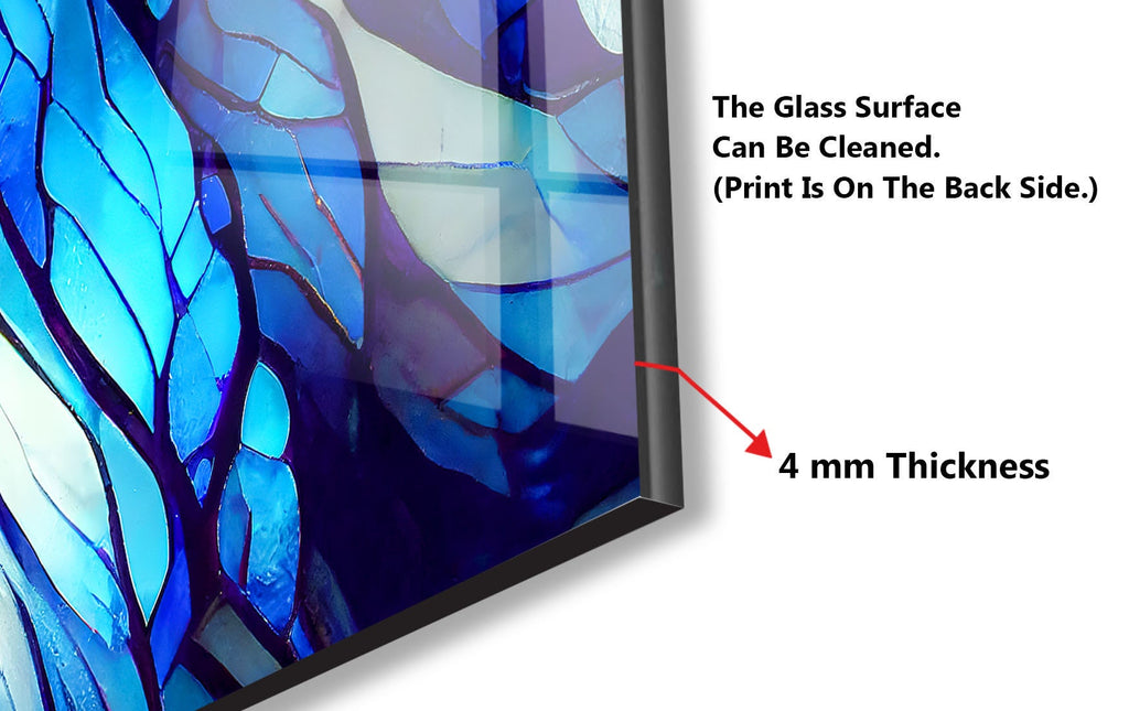 Ocean Wave Stained Wall Art - Glass Kitchen Backsplash-BacksplashArtworks