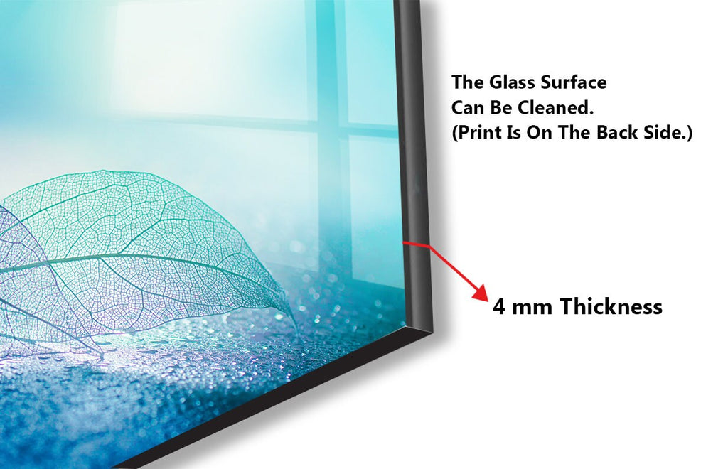 Botanical Floral Tempered Glass Backsplash-BacksplashArtworks