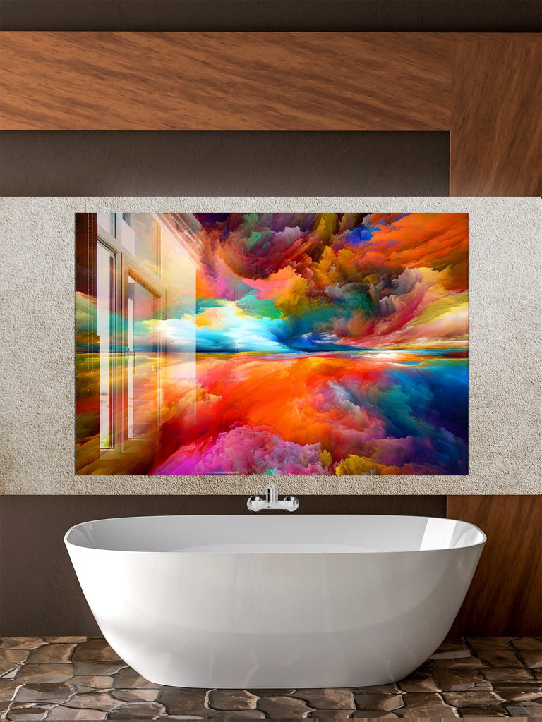 Abstract Tempered Glass Backsplash-BacksplashArtworks