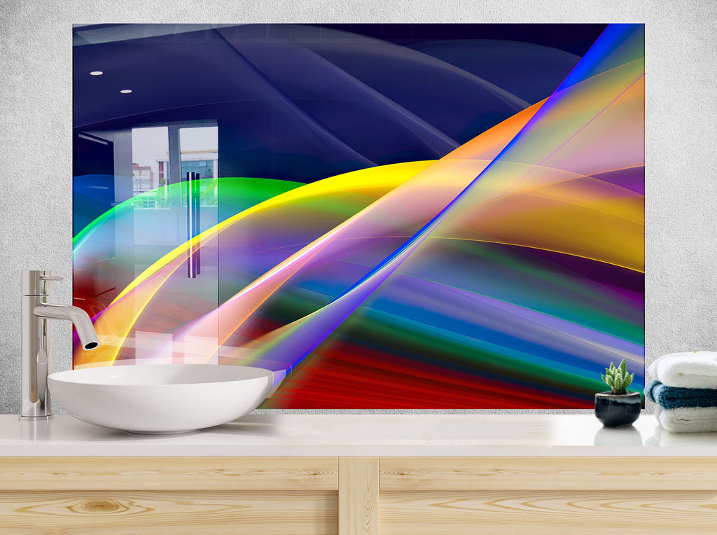 Abstract Tempered Glass Backsplash-BacksplashArtworks