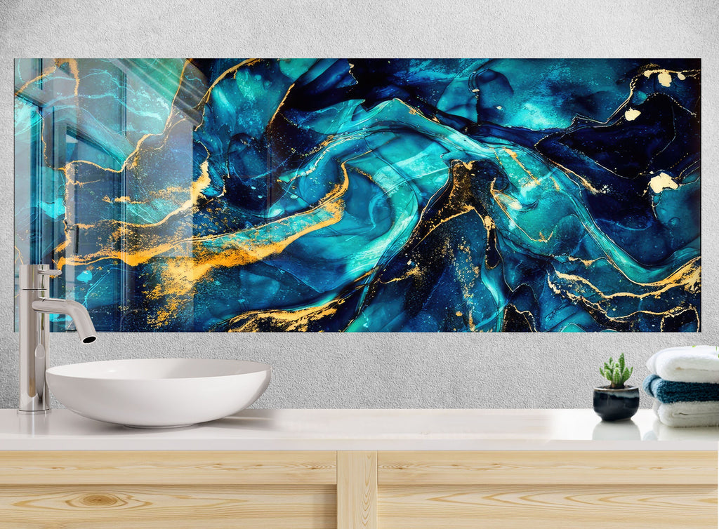 Abstract Tempered Glass Backsplash-BacksplashArtworks