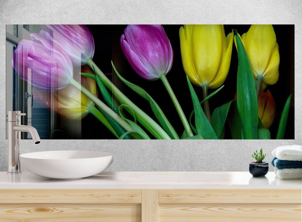 Tulip Tempered Glass Backsplash-BacksplashArtworks