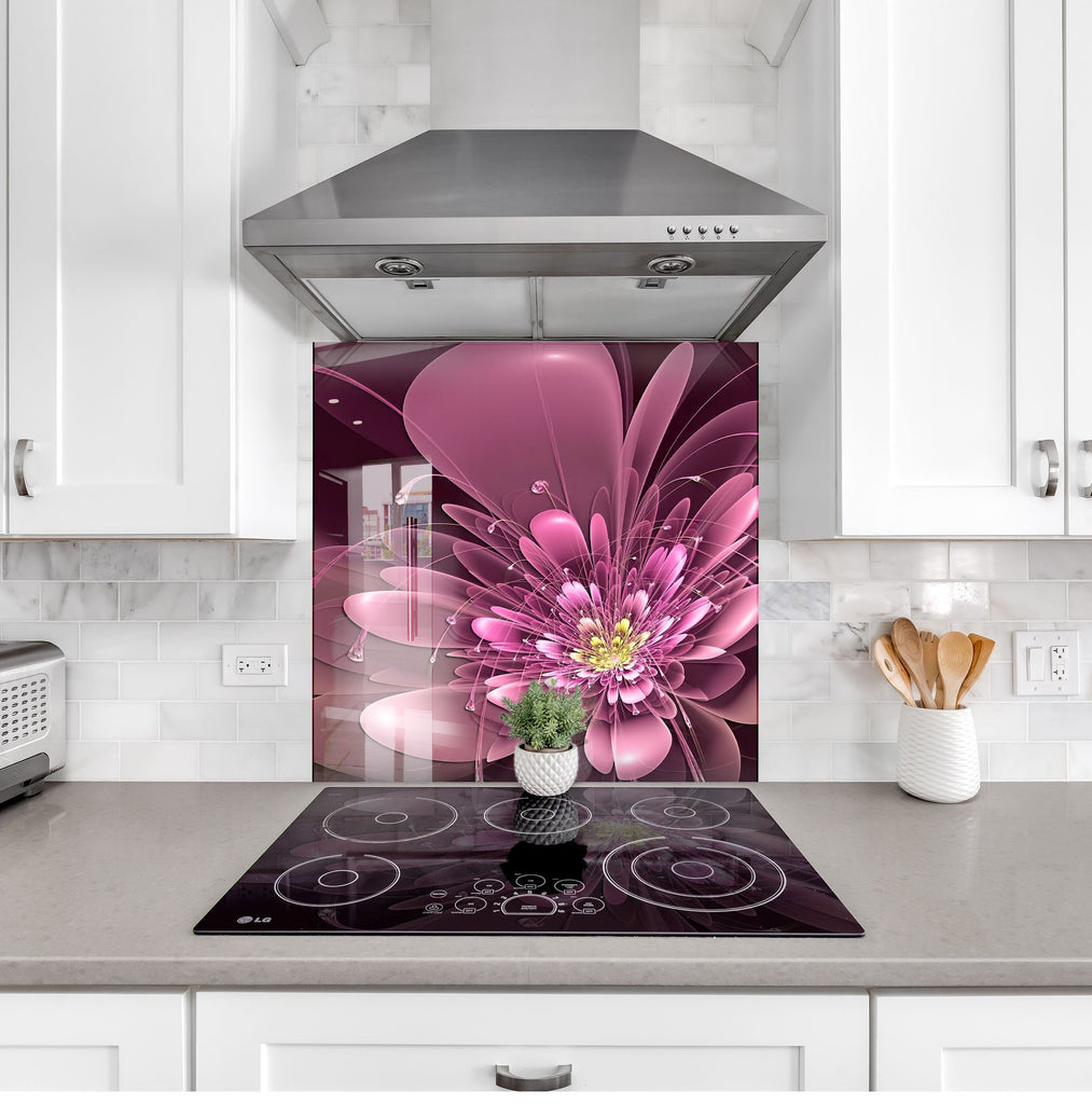 Purple Orchid Tempered Glass Backsplash-BacksplashArtworks