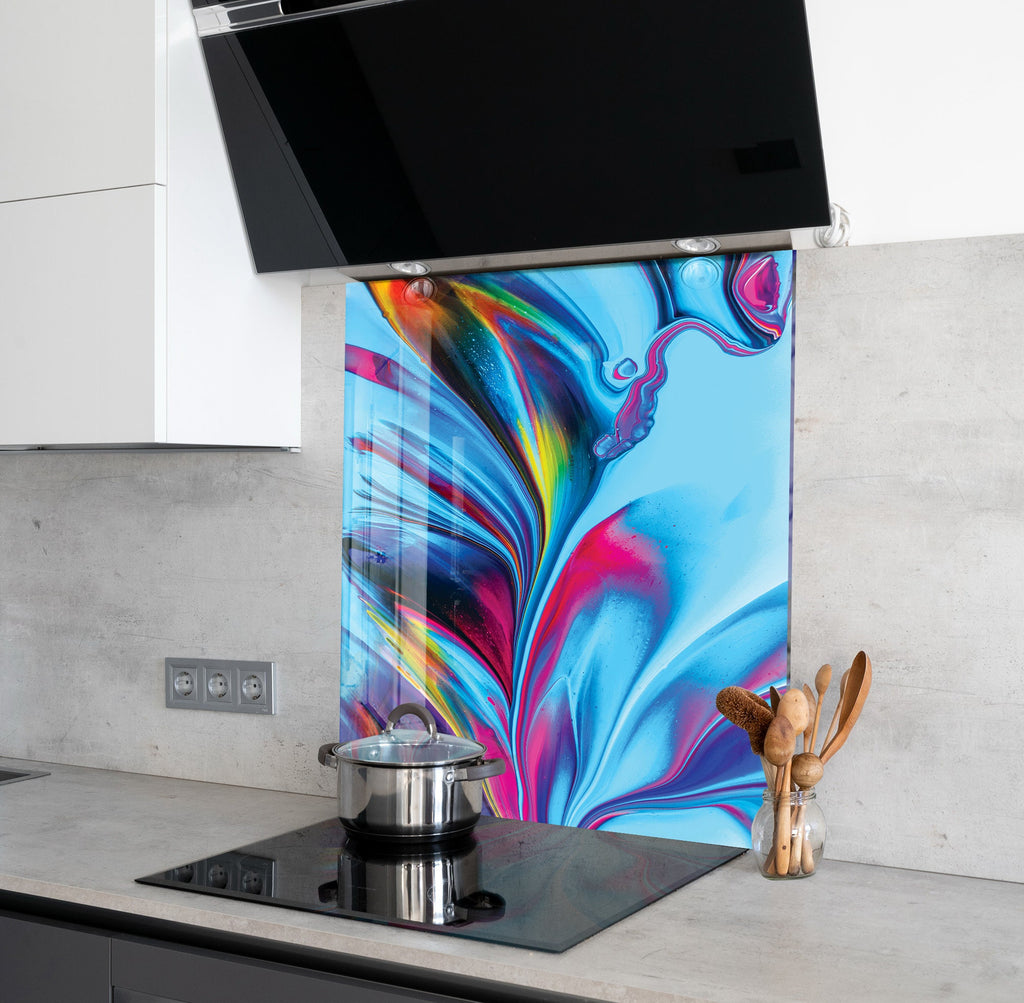 Abstract Tempered Glass Backsplash-BacksplashArtworks