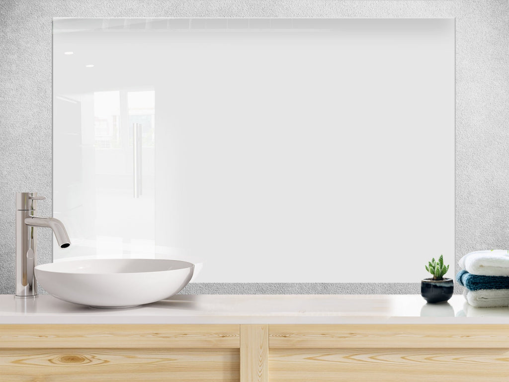 Light Grey - Tempered Glass Kitchen Backsplash-BacksplashArtworks