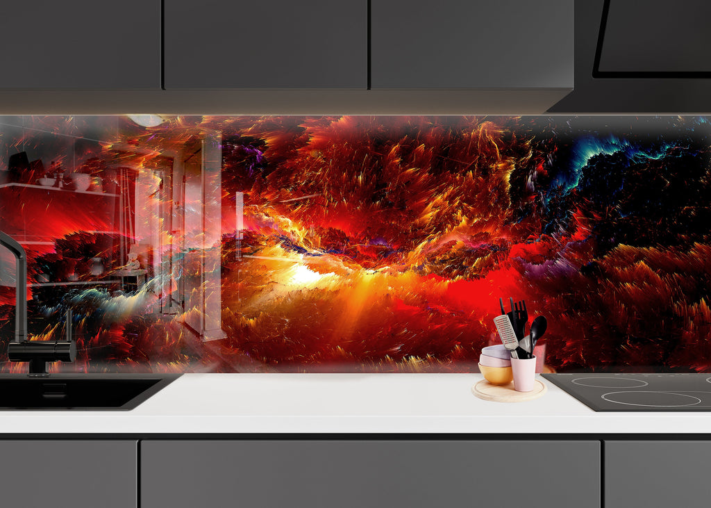 Abstract Tempered Glass Backsplash-BacksplashArtworks