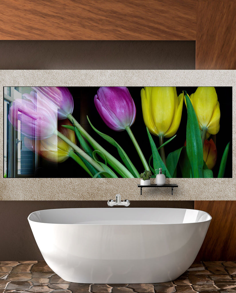 Tulip Tempered Glass Backsplash-BacksplashArtworks