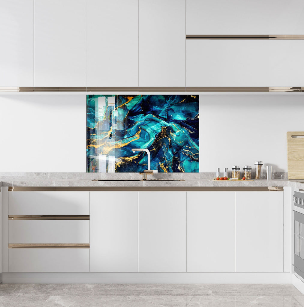 Abstract Tempered Glass Backsplash-BacksplashArtworks