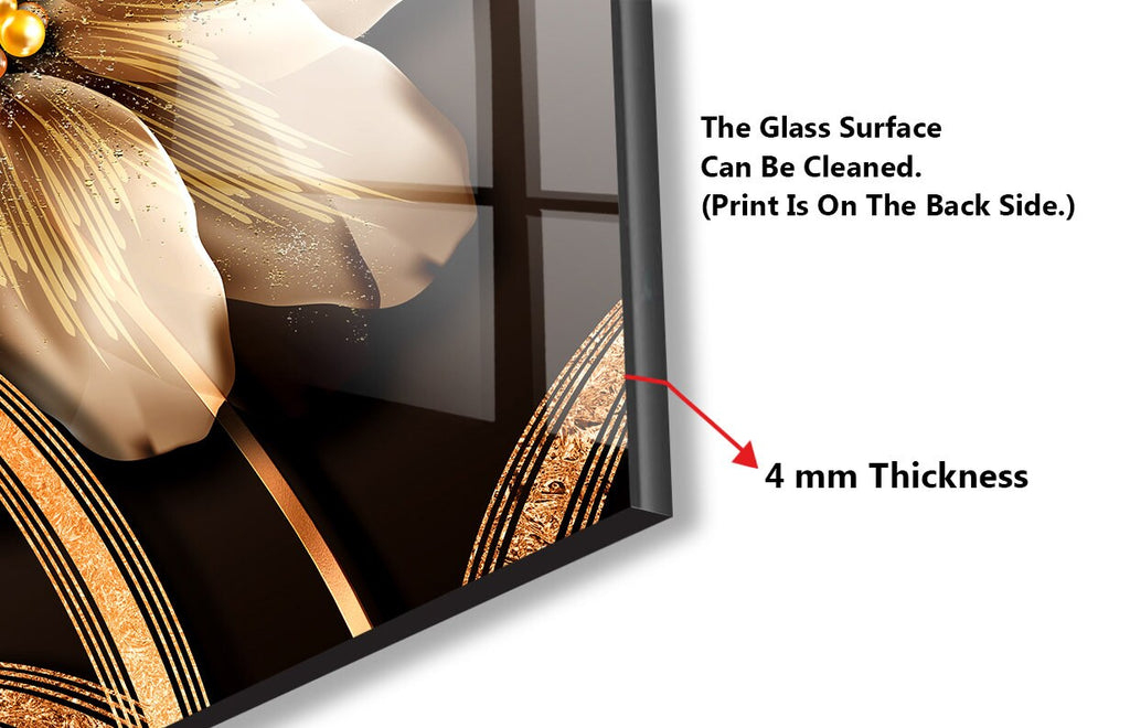 White Flower Tempered Glass Backsplash-BacksplashArtworks