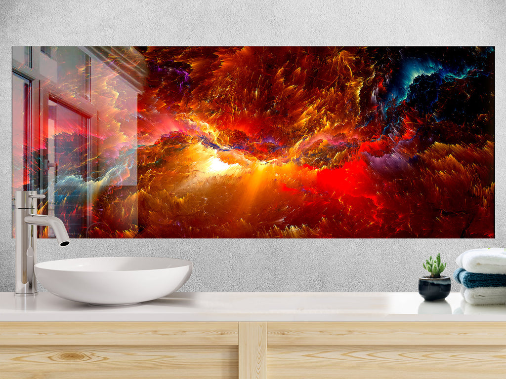Abstract Tempered Glass Backsplash-BacksplashArtworks