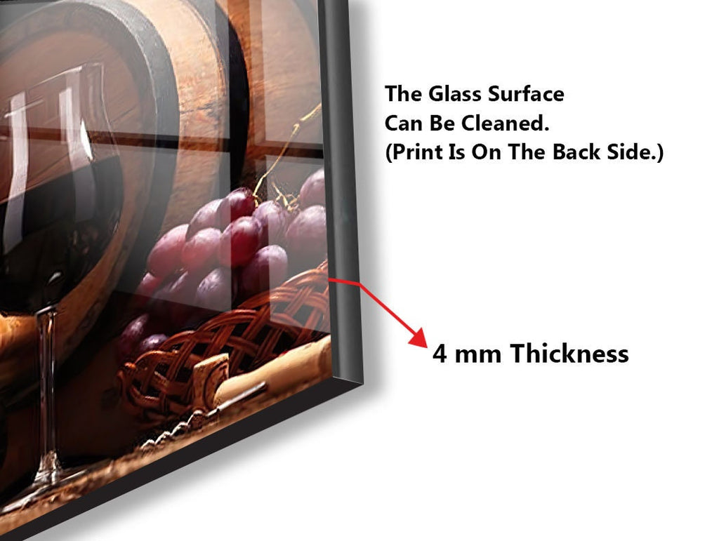 Rustic Wine Barrel Glass Kitchen Backsplash – Vineyard & Red Wine-BacksplashArtworks
