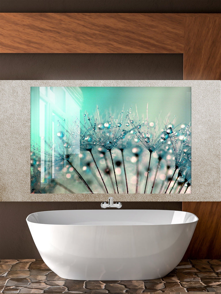 Botanical Floral Tempered Glass Backsplash-BacksplashArtworks
