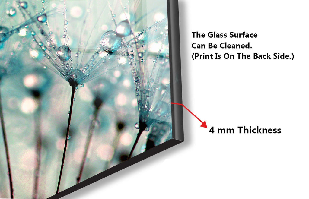Botanical Floral Tempered Glass Backsplash-BacksplashArtworks