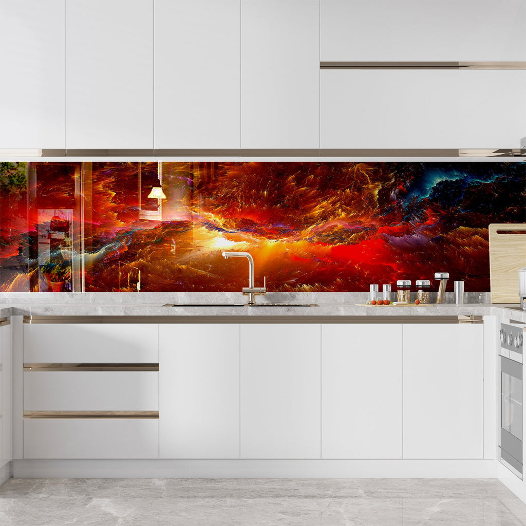 Abstract Tempered Glass Backsplash-BacksplashArtworks