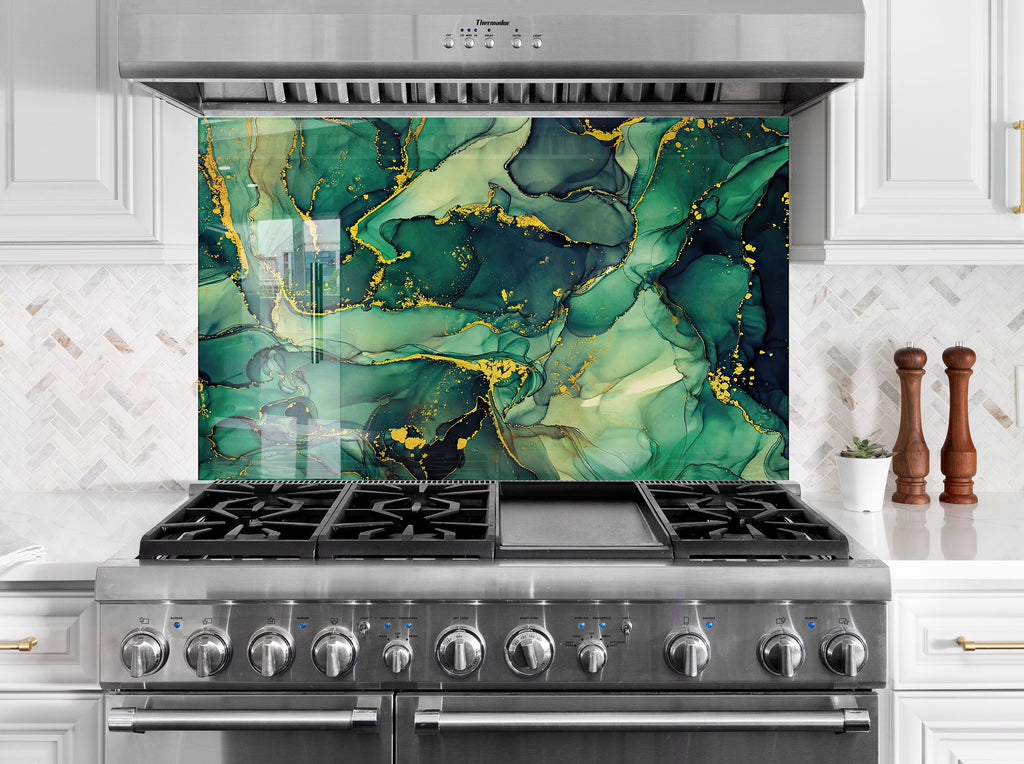 Abstract Tempered Glass Backsplash-BacksplashArtworks
