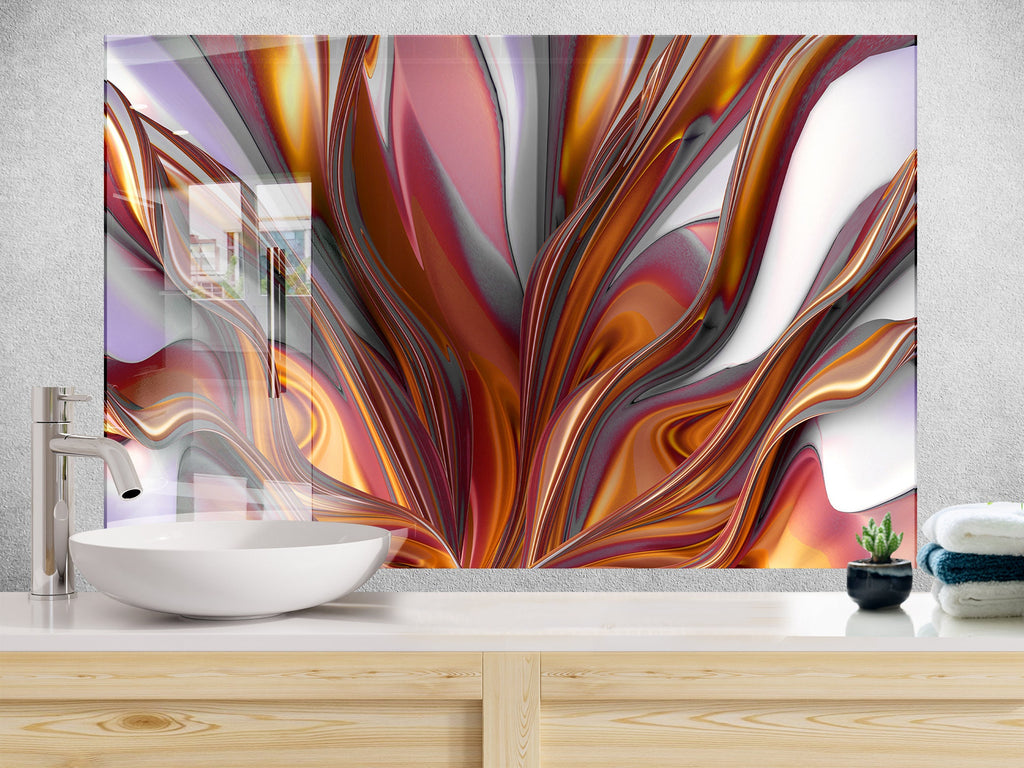 Molten Elegance Stained - Glass Kitchen Backsplash-BacksplashArtworks