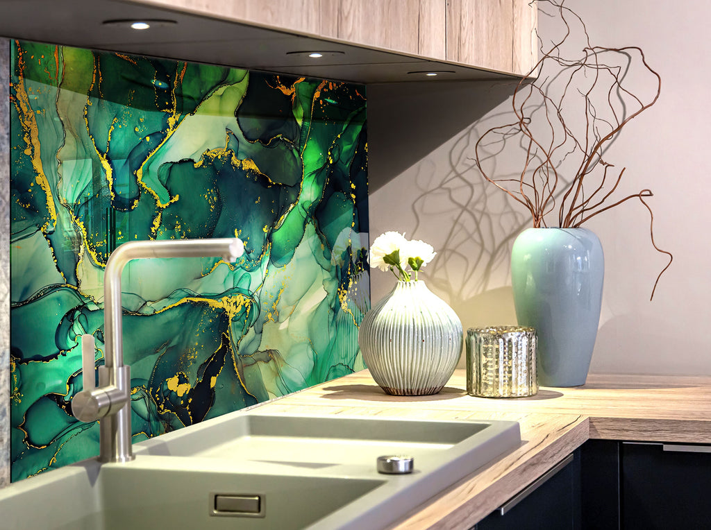 Abstract Tempered Glass Backsplash-BacksplashArtworks
