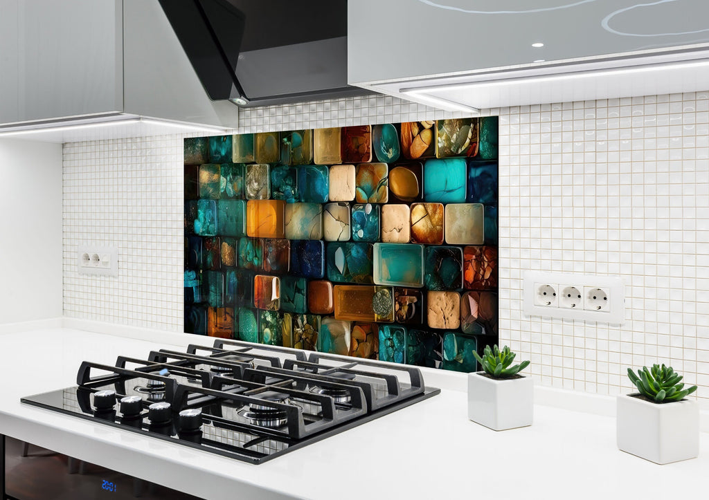 Zen Spa Stones Tempered Glass Backsplash-BacksplashArtworks