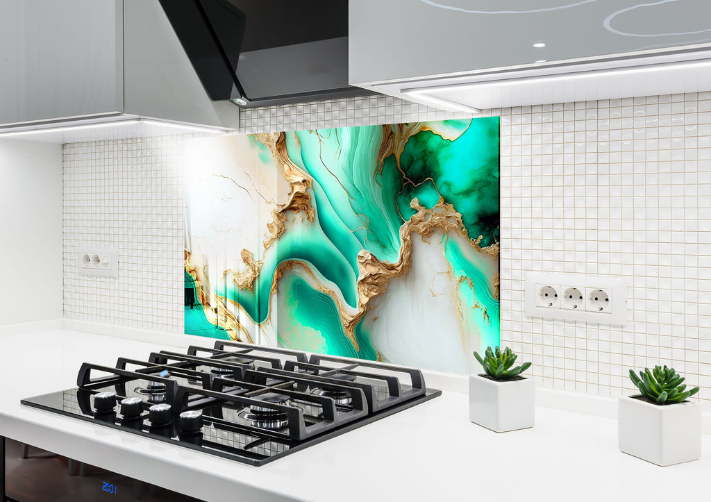 Abstract Tempered Glass Backsplash-BacksplashArtworks