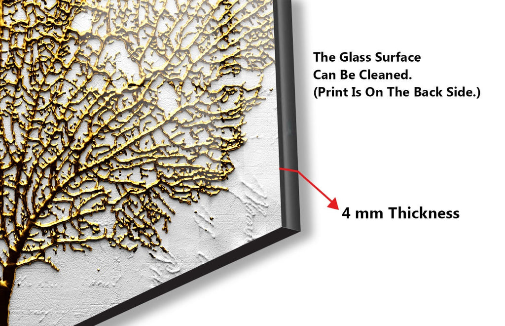 Botanical Floral Tempered Glass Backsplash-BacksplashArtworks