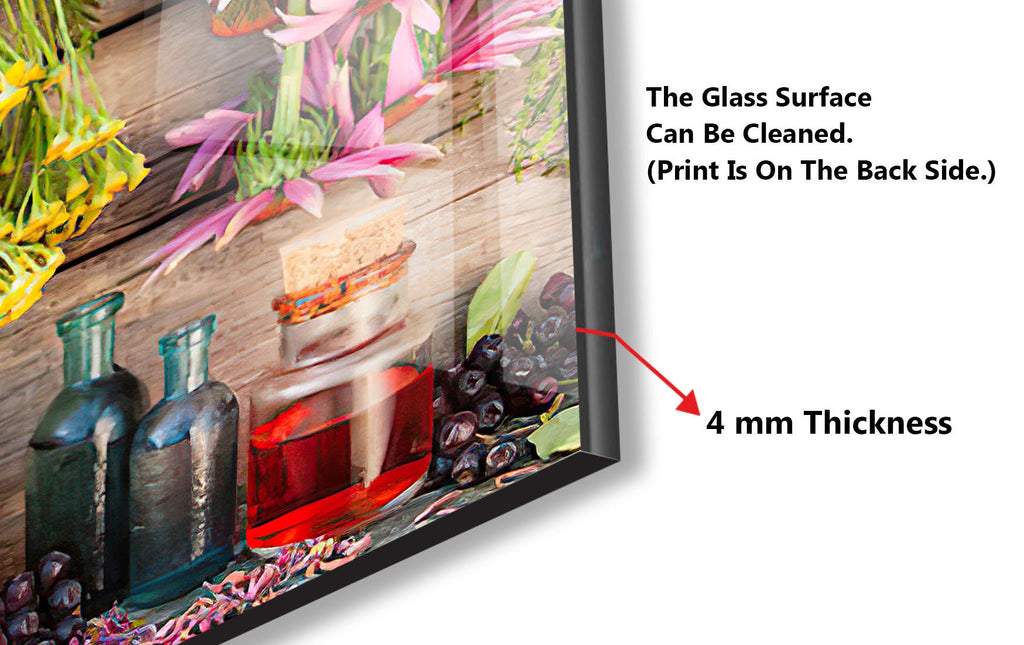 Flowers Tempered Glass Backsplash-BacksplashArtworks