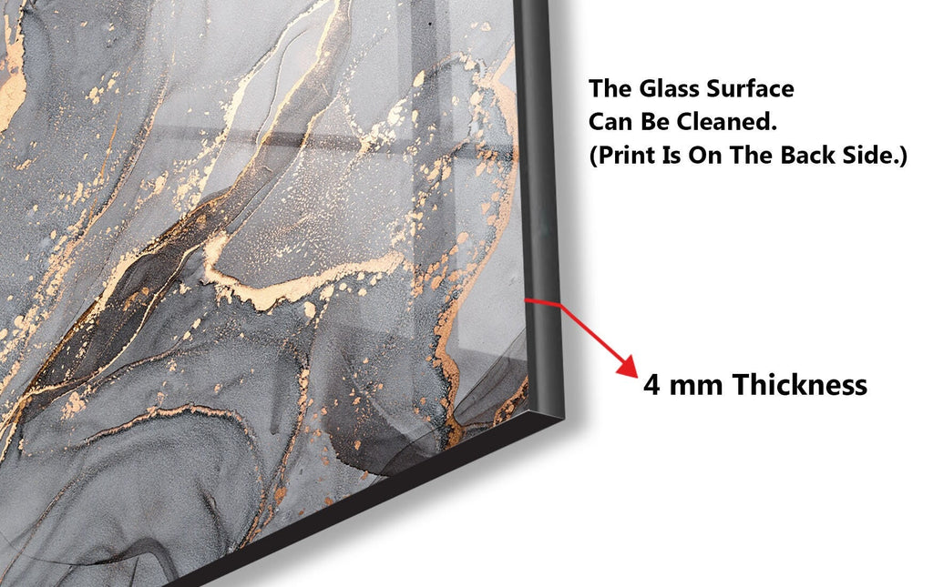 Charcoal Gold Marble - Glass Kitchen Backsplash-BacksplashArtworks