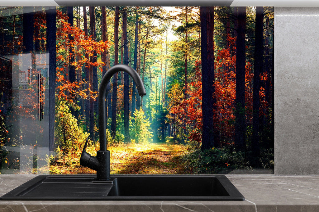 Forest Tempered Glass Backsplash-BacksplashArtworks