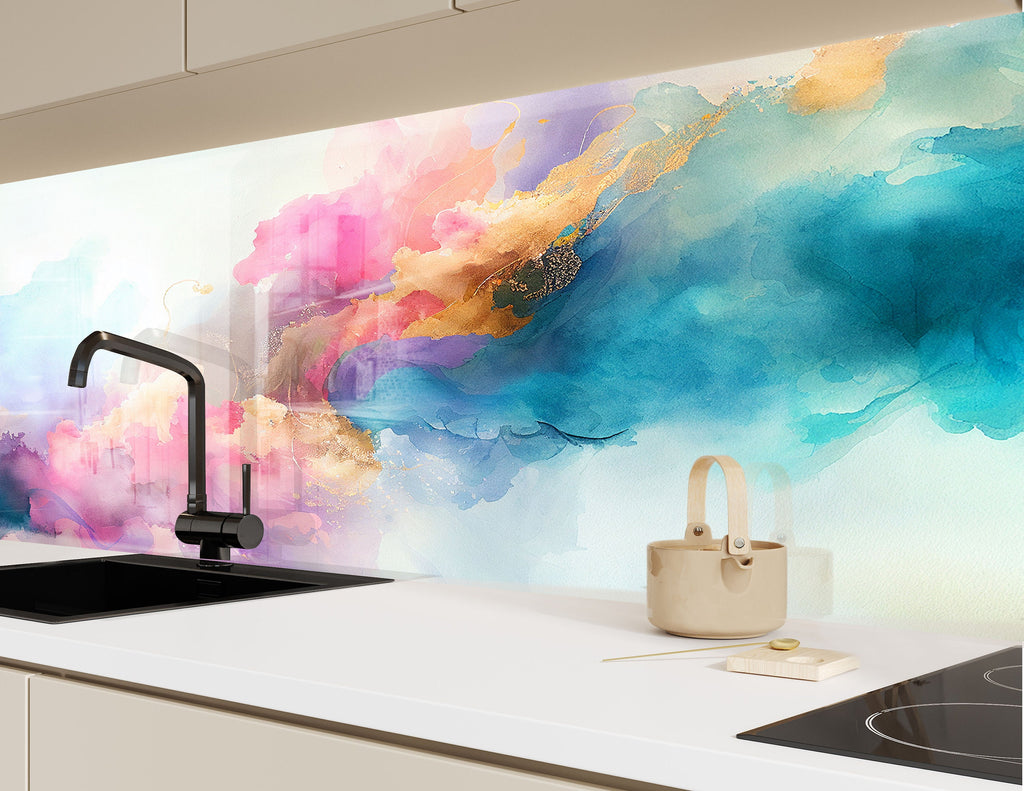 Abstract Tempered Glass Backsplash-BacksplashArtworks