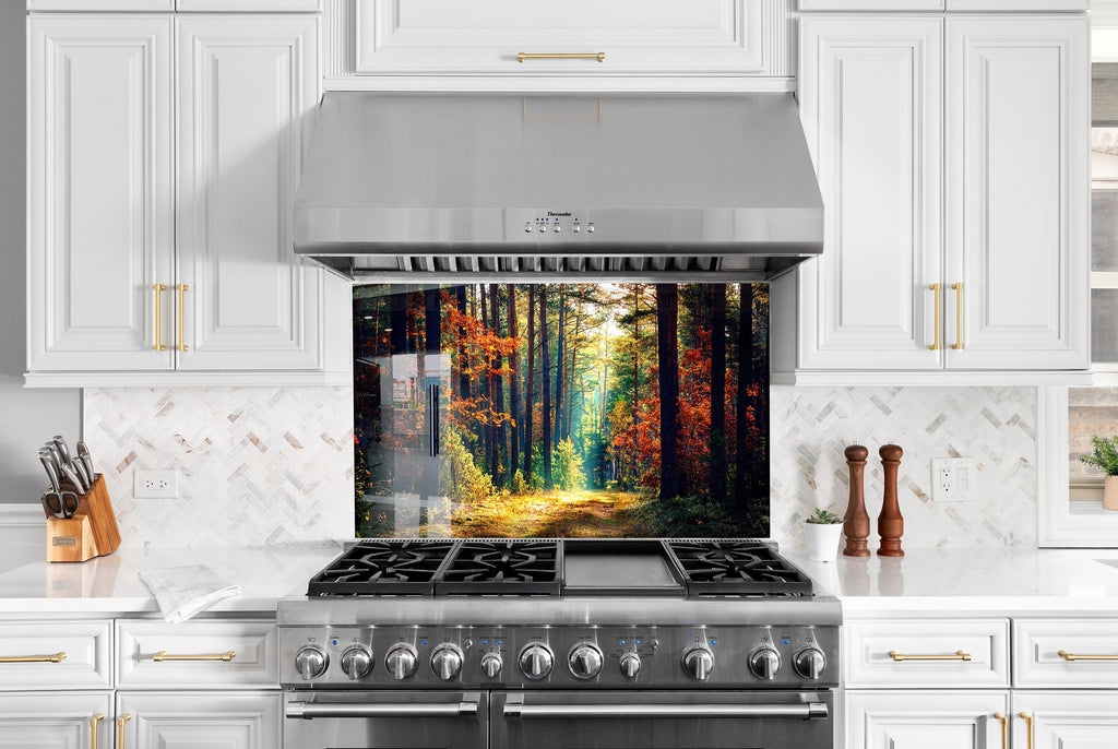 Forest Tempered Glass Backsplash-BacksplashArtworks